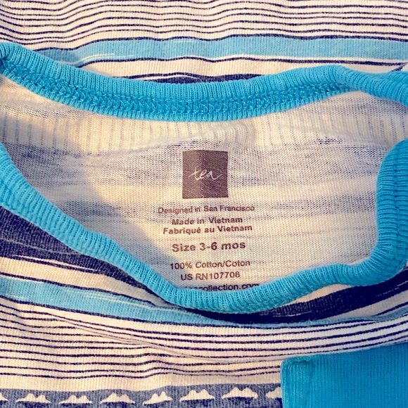 Tea Collection Blue Stripe Onesie Romper - Picture 2 of 2